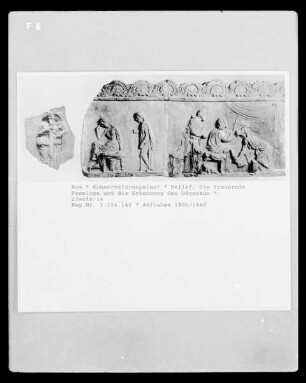 Relief: Die trauernde Penelope und die Erkennung des Odysseus