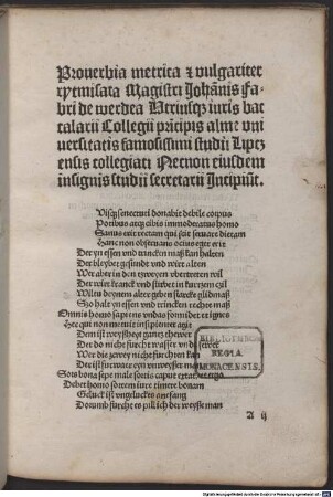 Proverbia metrica