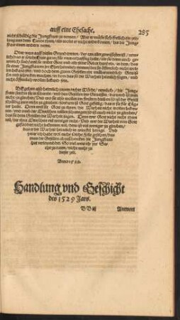 Handlung und Geschicht des 1529 Jars.