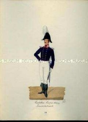Uniformdarstellung, Premierleutnant des Kadetten-Korps, Sachsen, 1822/1831.