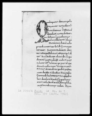 Augustinus, In Johannem evangelistam tractatus 22-54 — Initiale Q, Folio 55 verso