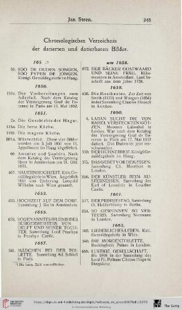 Chronologisches Verzeichnis der datierten und datierbaren Bilder