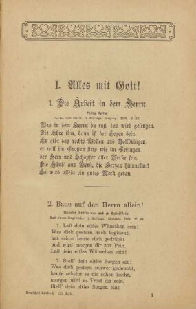 I. Alles mit Gott