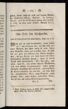 595-604, Am Festtage der Kirchenweihe.