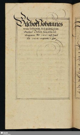 Bischoff Johannes [Johann II. von Schleinitz]