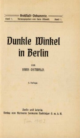 Dunkle Winkel in Berlin