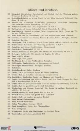 Gläser und Kristalle (Nr. 491-539)