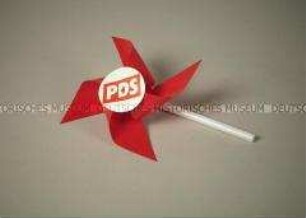 Windmühle mit Wahlwerbung - "PDS"