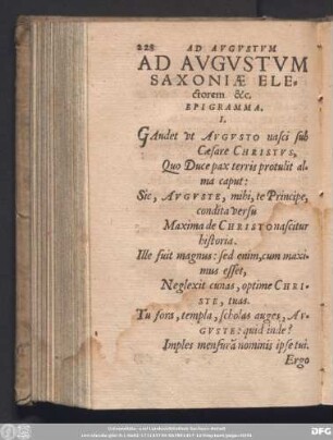 Ad Augustum Saxoniae Electorem [et]c.