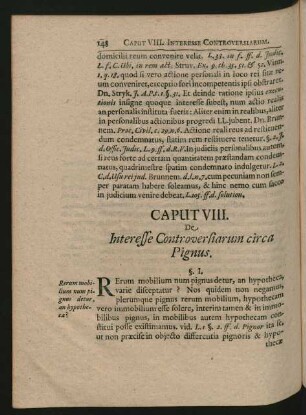 Caput VIII. De Interesse Controversiarum circa Pignus.