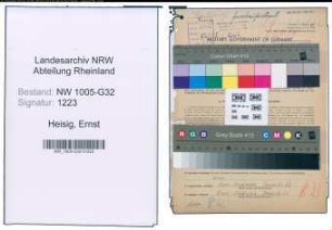 Entnazifizierung Ernst Heisig , geb. 20.07.1905 (Gewerberat)