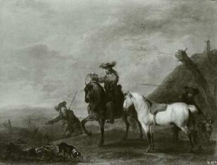 Ein Reiter mit einem Jagdfalken