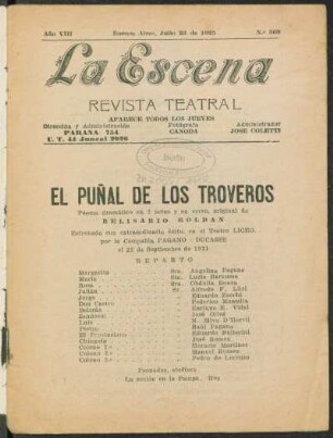 El puñal de los troveros : poema dramático en 3 actos y en verso