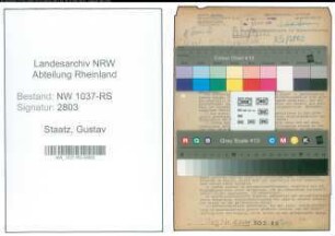 Entnazifizierung Gustav Staatz , geb. 22.10.1896 (Lehrer)