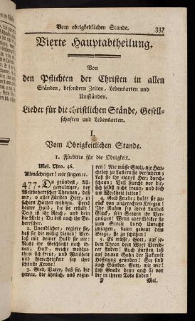 337-357, I. Vom Obrigkeitlichen Stande. - VI. Vom Hausstande.