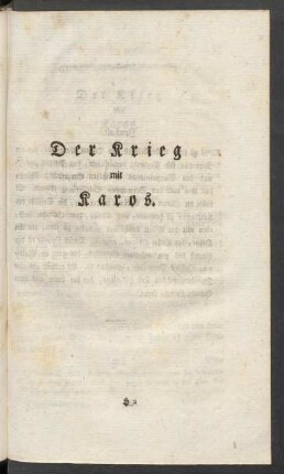 Der Krieg mit Karos