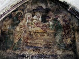 Wandmalerei im 1. Joch von Süden — Feld 8: Oben: Beschneidung Christi.