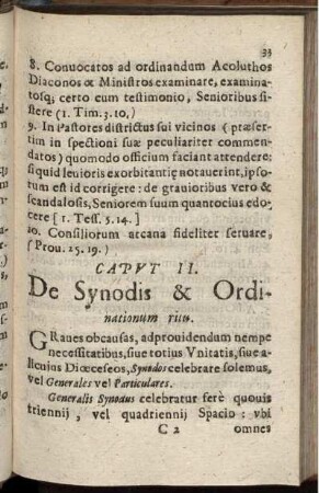 Caput II. De Synodis & Ordinationum ritu
