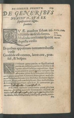 De Generibus Nominum, Quae Ex significatione cognoscuntur.