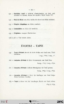 Étoffes - Tapis (Nr. 159-171)
