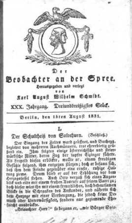 33. Stueck, 15. August 1831