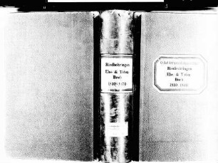 Riedböhringen, Blumberg VS; Katholische Gemeinde: Heiratsbuch 1810-1870 Riedböhringen, Blumberg VS; Katholische Gemeinde: Sterbebuch 1810-1870