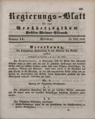 Nr. 11 : 19. Mai 1849