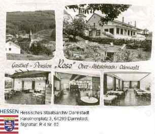 Ober-Abtsteinach, Gasthof-Pension 'Rose' / 2 Außen- und 3 Innenansichten