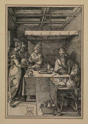 Herodias empfängt das Haupt des Johannes