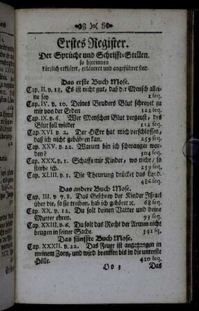 Erstes Register. Der Sprüche und Schrifft-Stellen.