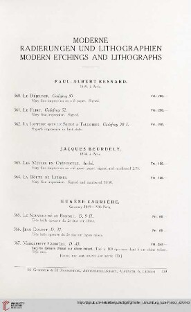Moderne Radierungen und Lithographien - Modern Etchings and Lithographs (Nr. 360 - 456)