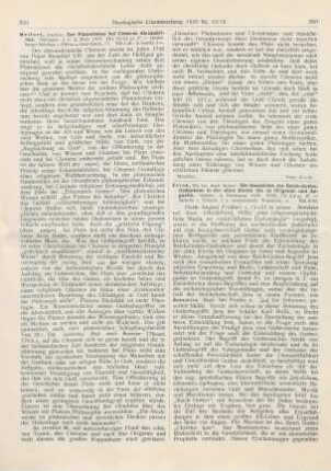 349-350 [Rezension] Meifort, Joachim, Der Platonismus bei Clemens Alexandrinus