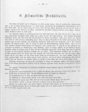 III. Klimatische Verhältnisse.
