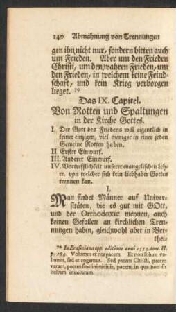 Das IX. Capitel. Von Rotten und Spaltungen in der Kirche Gottes
