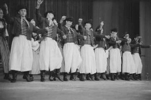 Darbietung der Tanzgruppe des Ensembles der NVA Erich Weinert (EWE) anlässlich des II. Deutschen Turn- und Sportfestes