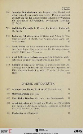 Diverse Antiquitäten (Nr. 514-545)