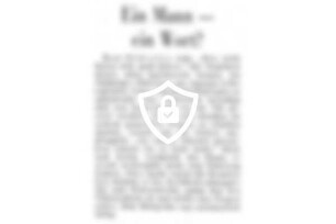 Ein Mann - ein Wort?