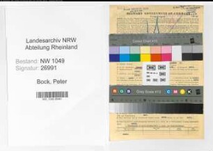 Entnazifizierung Peter Bock , geb. 30.04.1893 (Kaufmaennischer Angestellter)