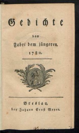 Gedichte von Fabri dem jüngeren. 1780.