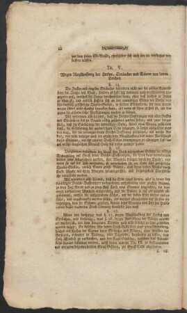 Tit. V. Wegen Wegschaffung der Hecken, Sträucher und Bäume von denen Deichen