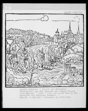 Ansicht von Laufen aus der Schweizer Chronik von Johannes Stumpf