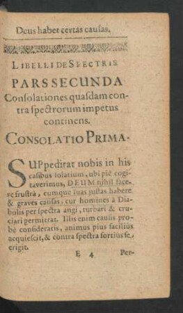 Consolatio Prima.