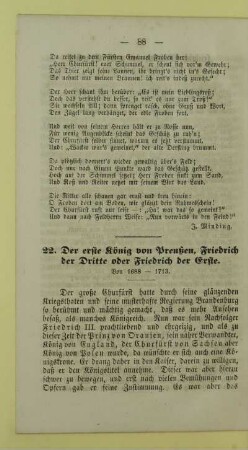 22. Der erste König von Preußen, Friedrich der Dritte oder Friedrich der Erste