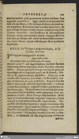 DXXIX. De Philippo Landgravio Haßiae, & Sebastiano Schertelio