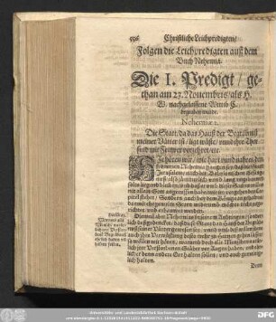 [Christliche Leichpredigten/ auß dem Buch Nehemie.]