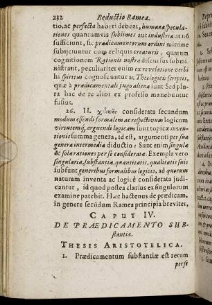 Caput IV. De Prædicamento Substantiæ.