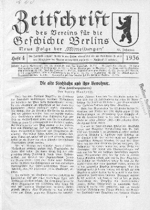 Die alte Stechbahn und ihre Bewohner