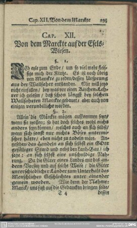 Cap. XII. Von dem Marckte auf der Esels-Wiesen