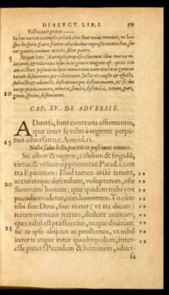Cap. XV. De Adversis.