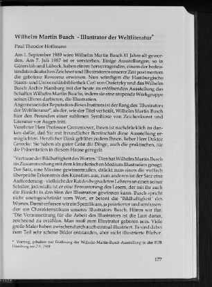 Wilhelm Martin Busch - Illustrator der Weltliteratur